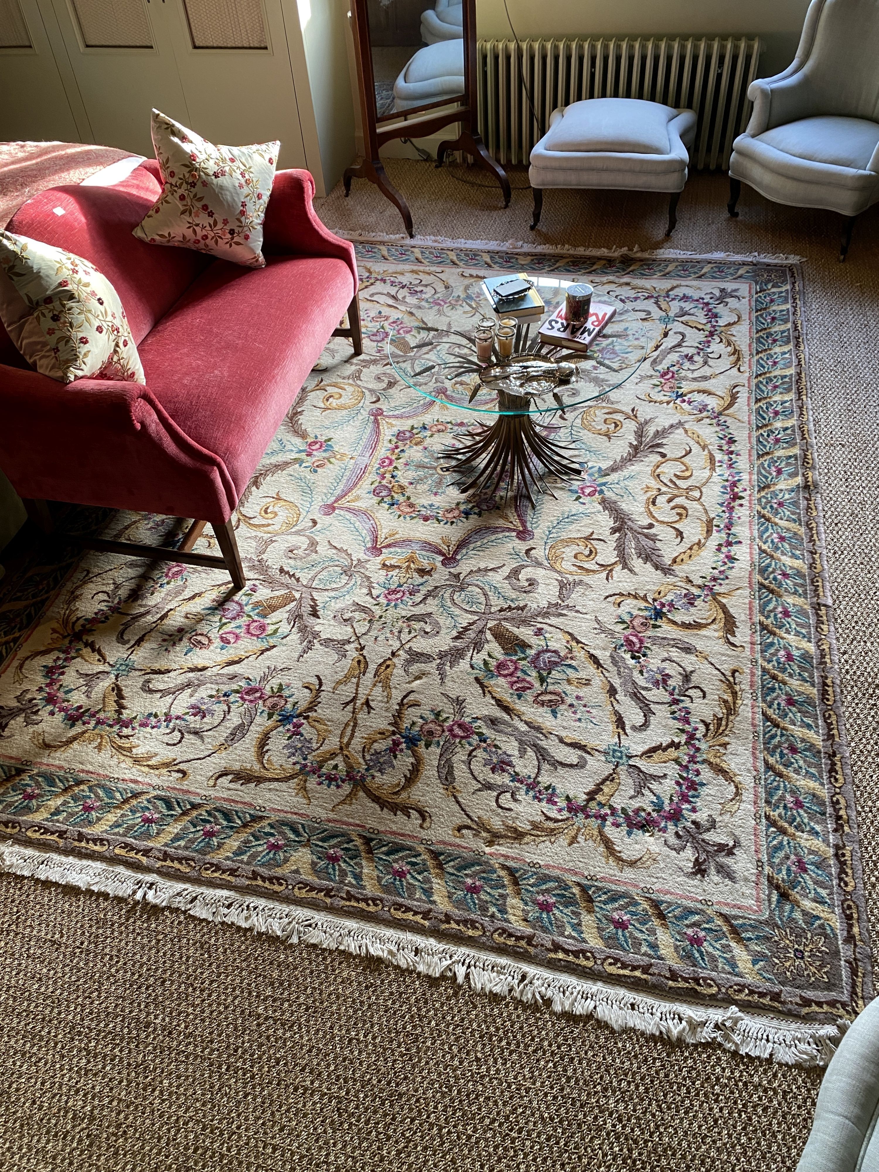 An Aubusson pattern cream ground carpet, 314 x 245cm